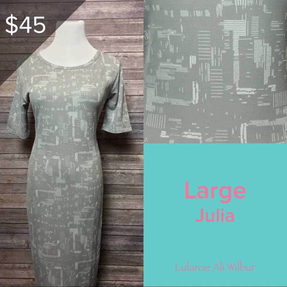 Lularoe Julia - gray with white jacquard